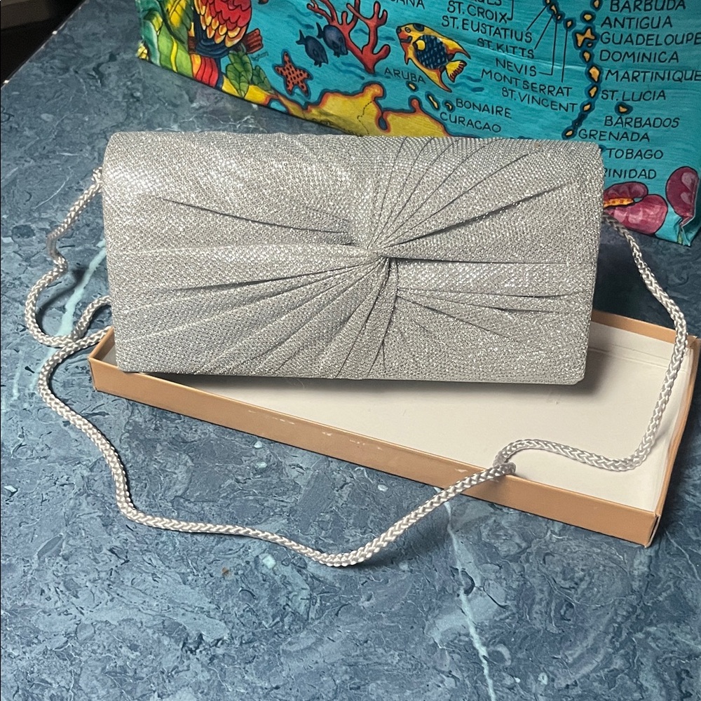 Elegant Silver Clutch Bag